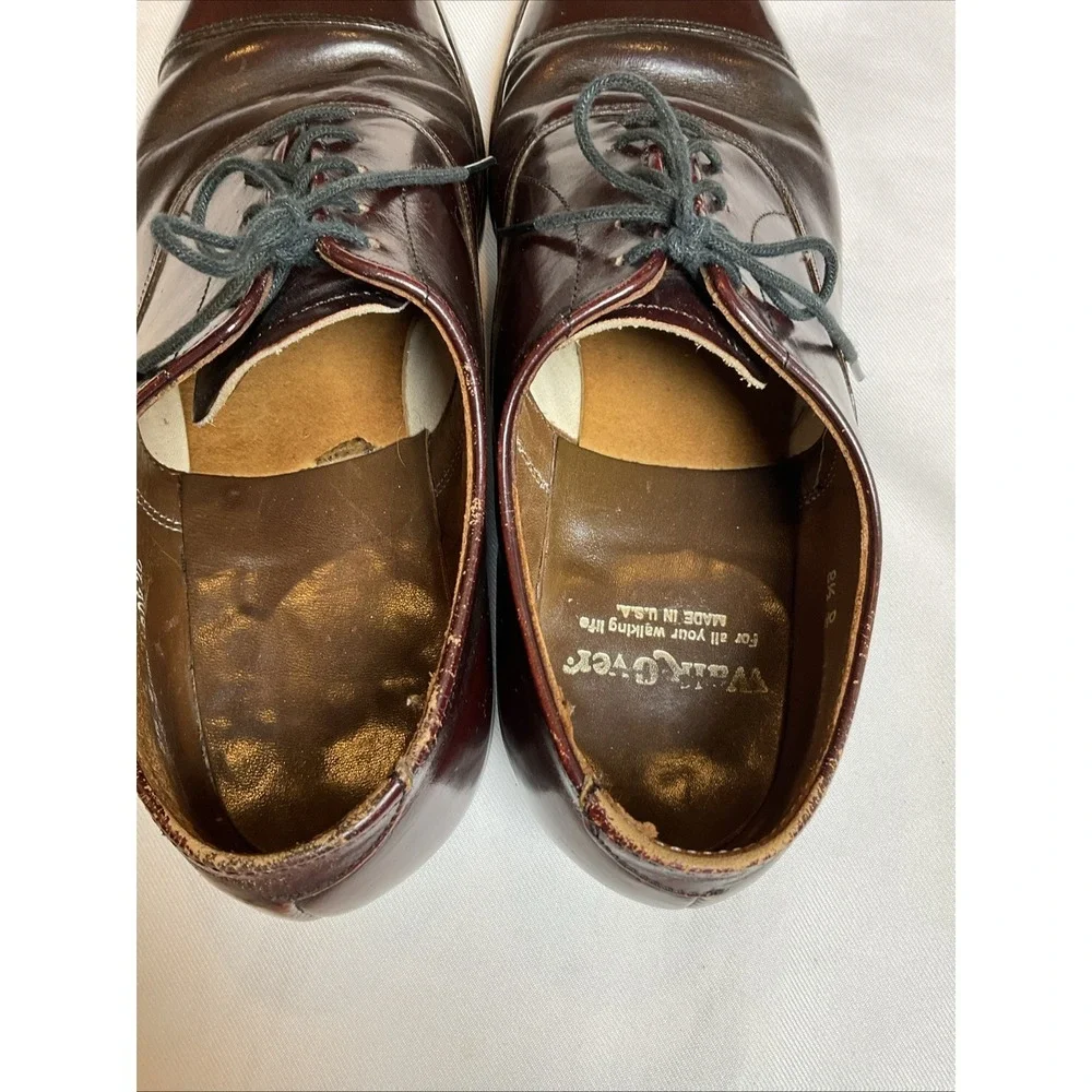Walk-Over Cap Toe Oxfords Men's Size 8.5D  Burgundy Made In USA Model 8042E